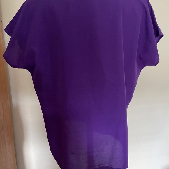 R & J Purple Polyester Blouse Size Large - Picture 5 of 9